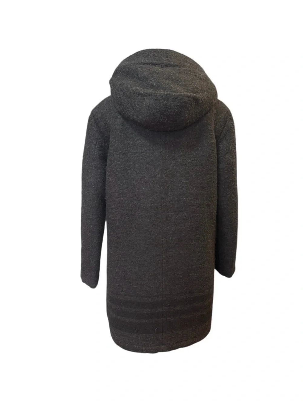 TNA Women's Charcoal Hooded Pea Coat Grey Wool Sherpa Lining Sz. M - Picture 5 of 9